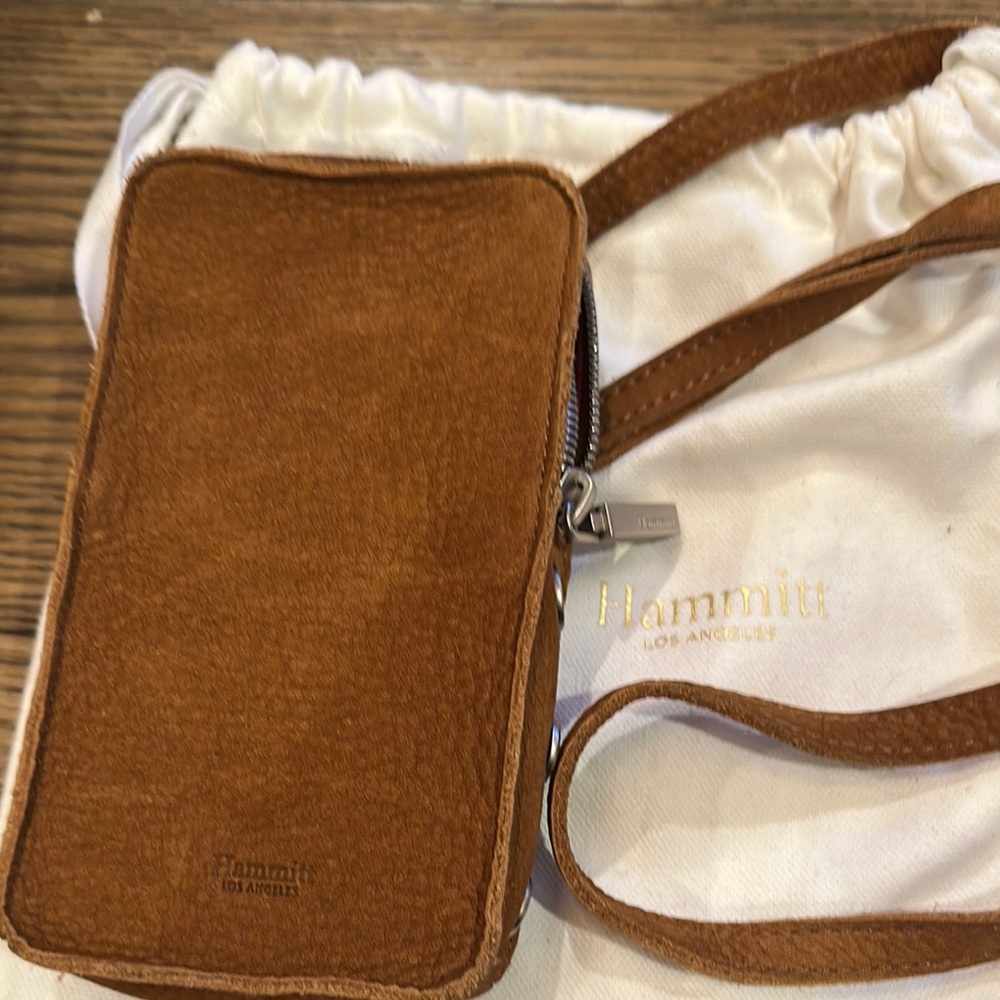 Hammitt Brown Leather 424 cell phone/wallet cross body.